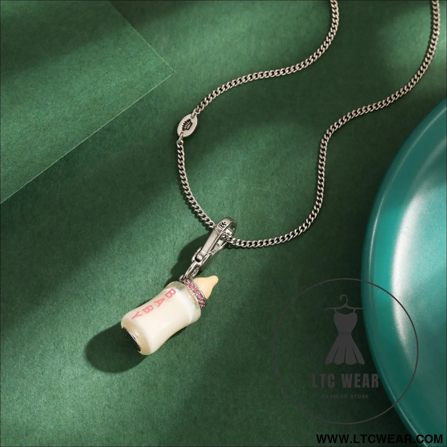 Acrylic letter printing power bottle pendant necklace exquisite bottle pendant