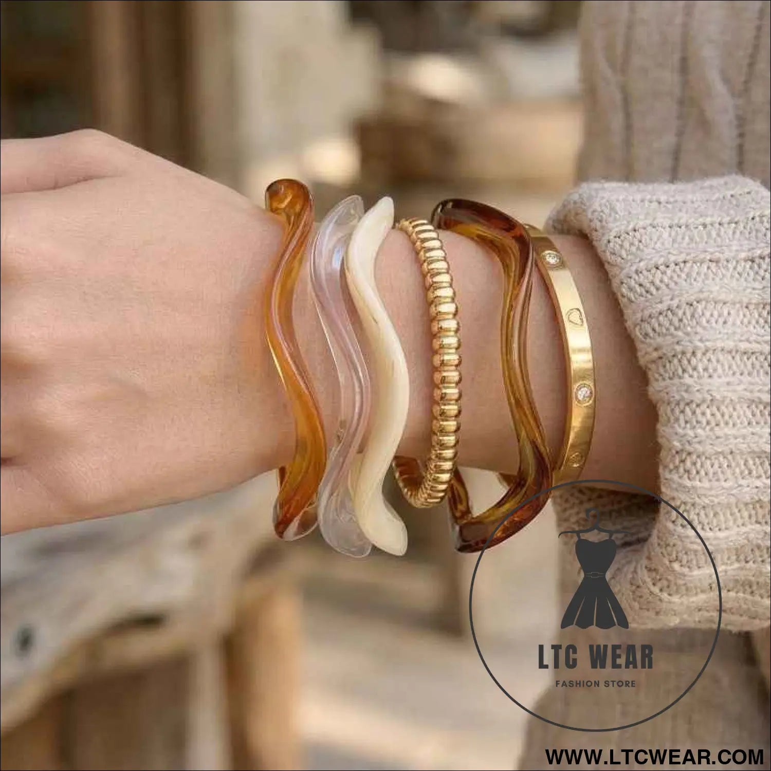 Acrylic Resin Wave Bracelet Collection
