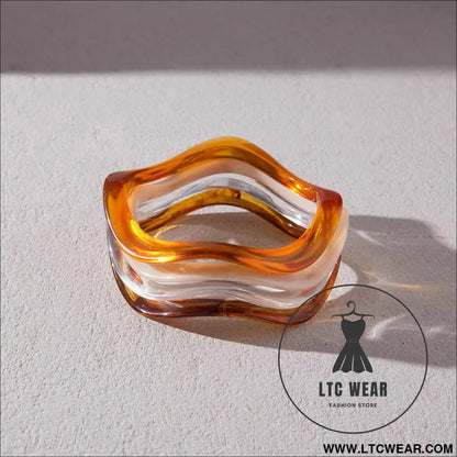 Acrylic Resin Wave Bracelet Collection