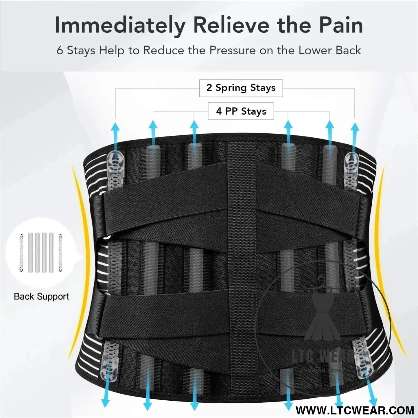 Adjustable Lumbar Support Belt for Back Pain Relief - L.T.C Wear Online Fashion Store