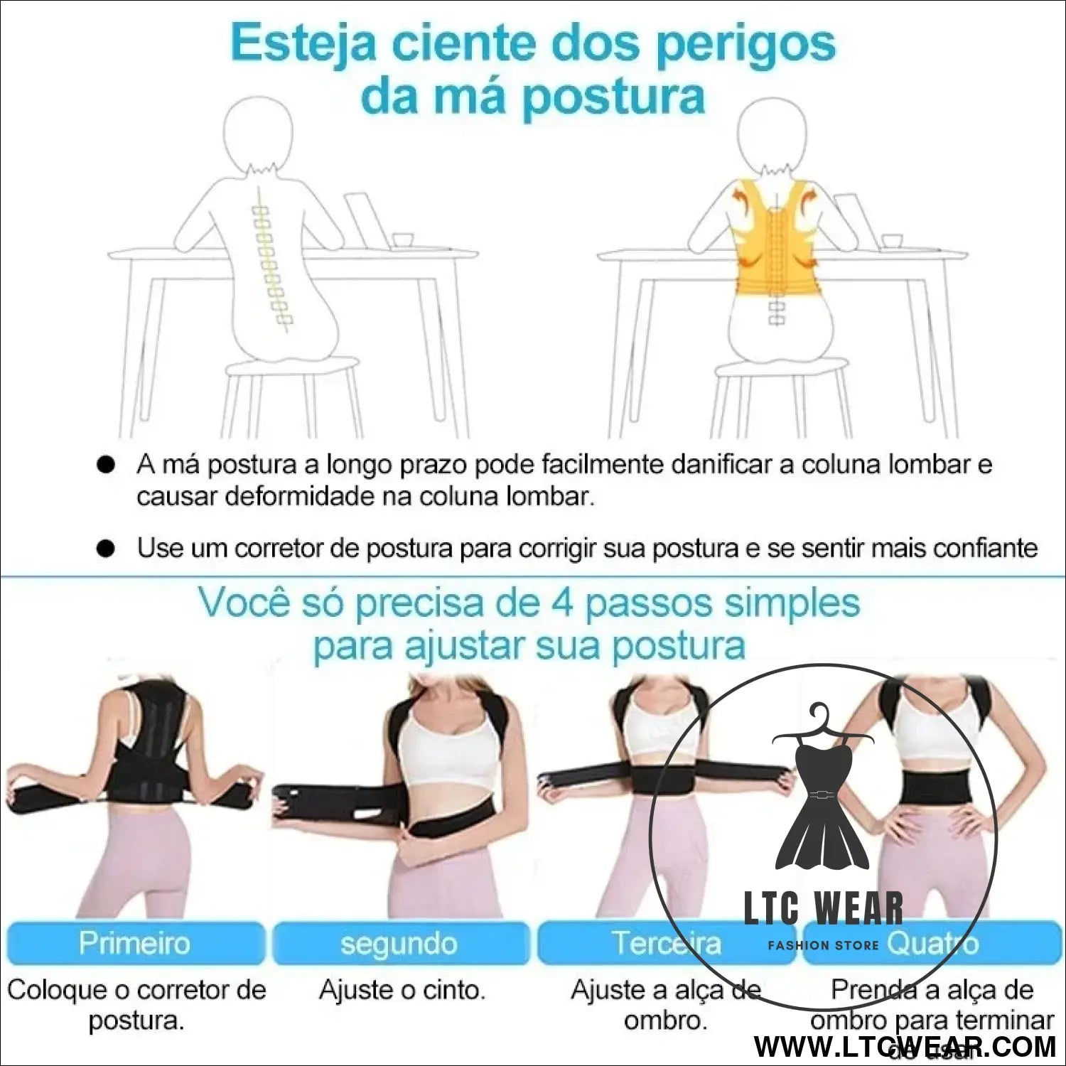Adjustable Lumbar Support Vest for Optimal Posture - L.T.C Wear Online Fashion Store