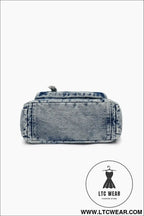 Adjustable strap denim crossbody bag