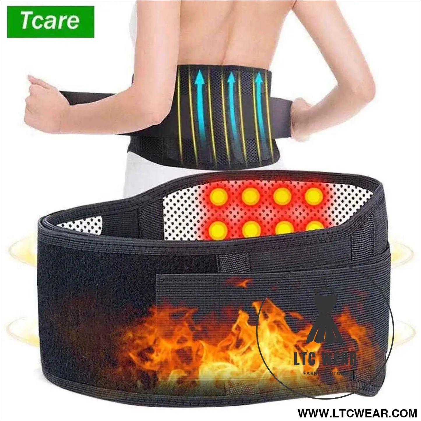 Adjustable Tourmaline Magnetic Therapy Back Support Belt
