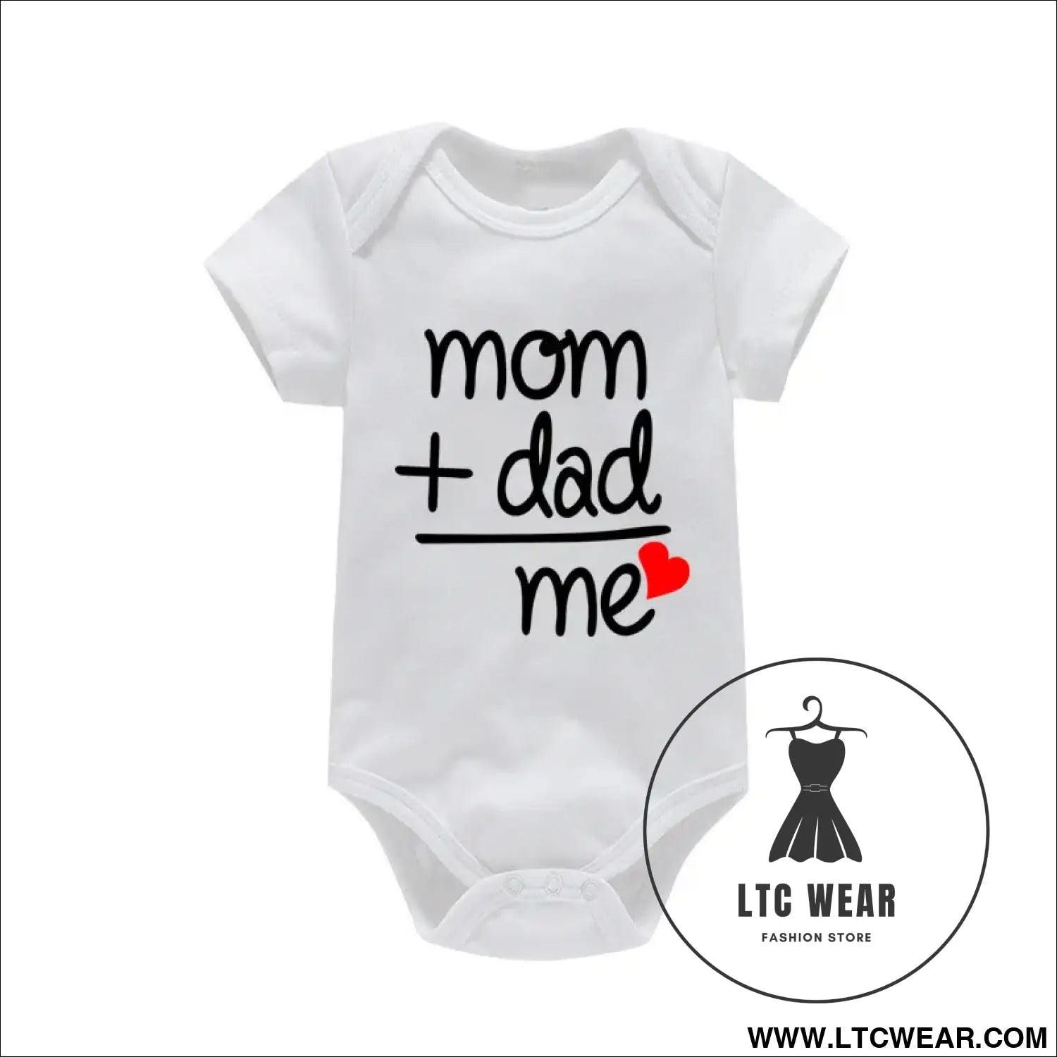 Adorable cotton baby romper: ’i love mom & dad’ - mom dad / 3-6m - baby bodysuit