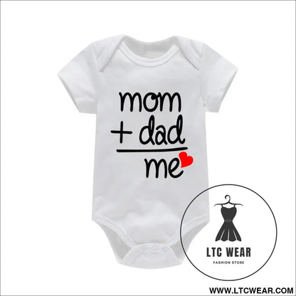 Adorable cotton baby romper: ’i love mom & dad’ - mom dad / 3-6m - baby bodysuit