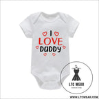 Adorable cotton baby romper: ’i love mom & dad’ - love daddy / 3-6m - baby bodysuit