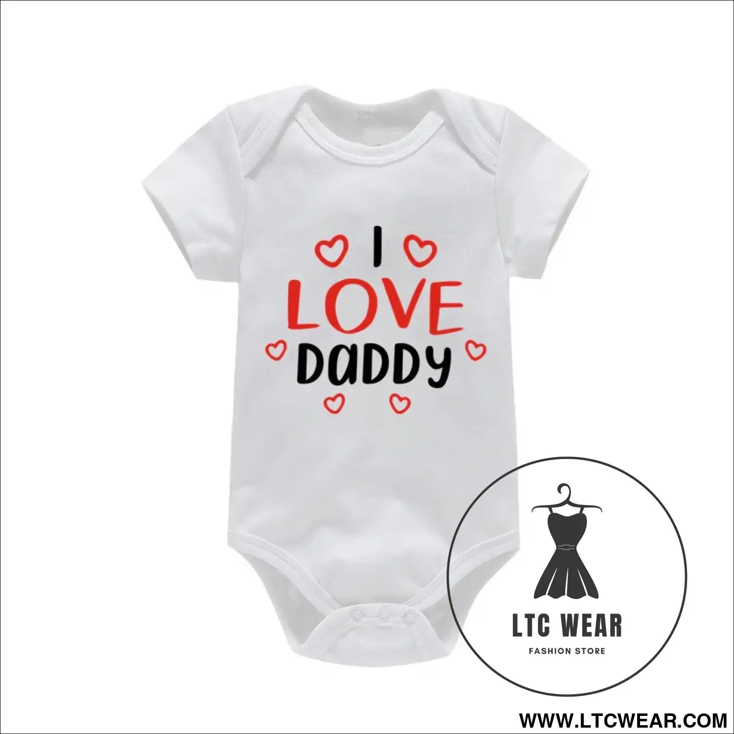 Adorable cotton baby romper: ’i love mom & dad’ - love daddy / 3-6m - baby bodysuit