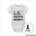 Adorable cotton baby romper: ’i love mom & dad’ - daddy mommy / 9-12m - baby bodysuit