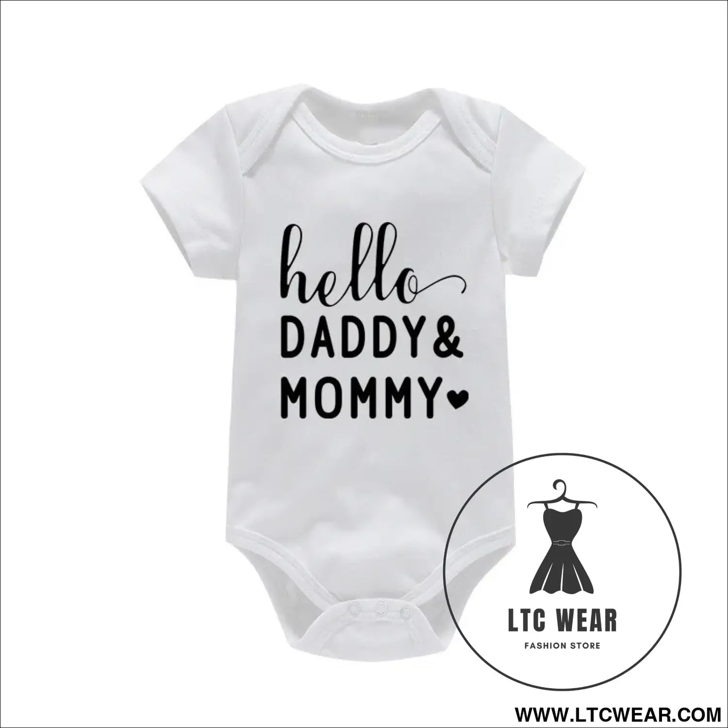 Adorable cotton baby romper: ’i love mom & dad’ - daddy mommy / 9-12m - baby bodysuit