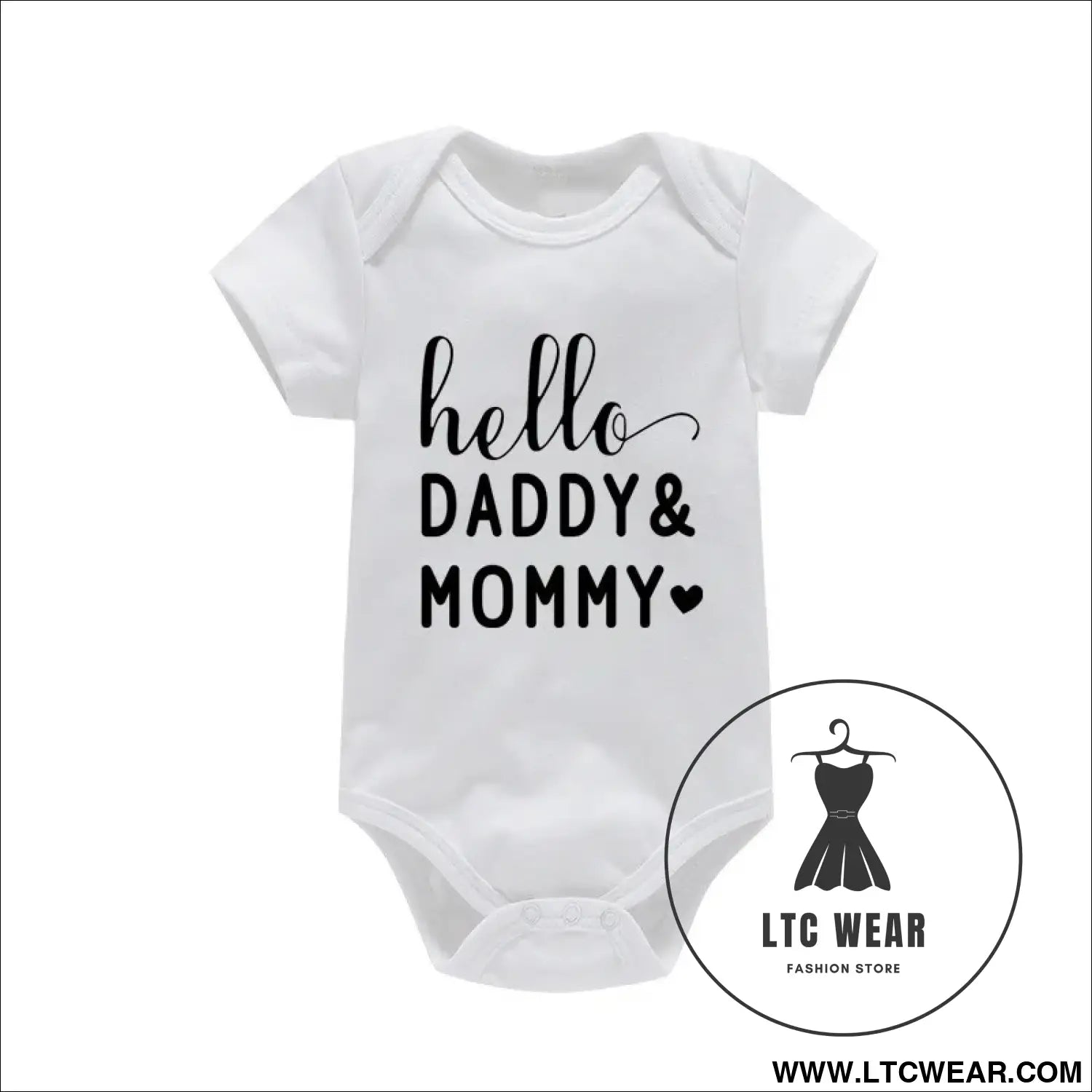 Adorable cotton baby romper: ’i love mom & dad’ - daddy mommy / 9-12m - baby bodysuit