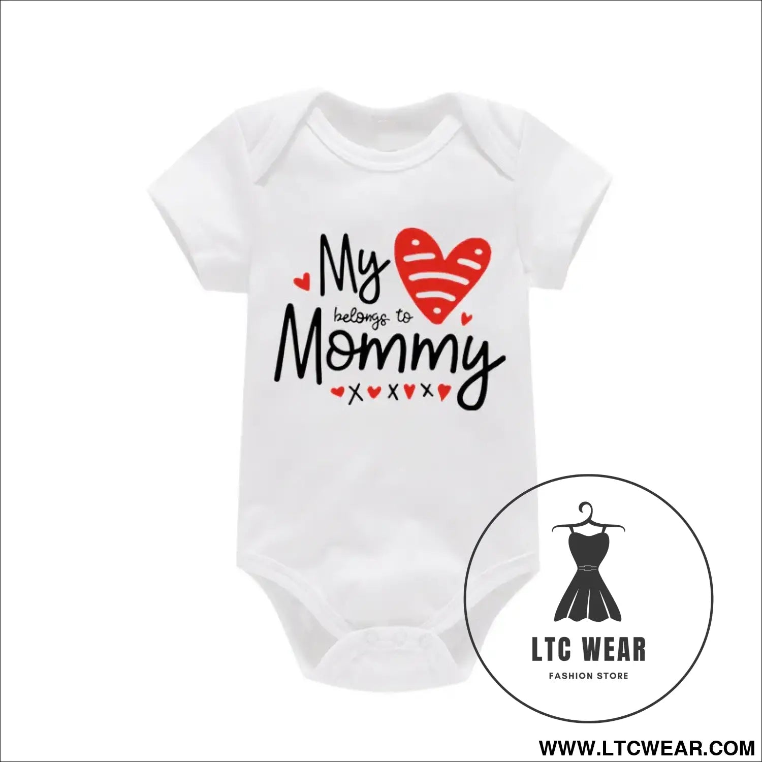 Adorable cotton baby romper: ’i love mom & dad’ - love mommy / 9-12m - baby bodysuit