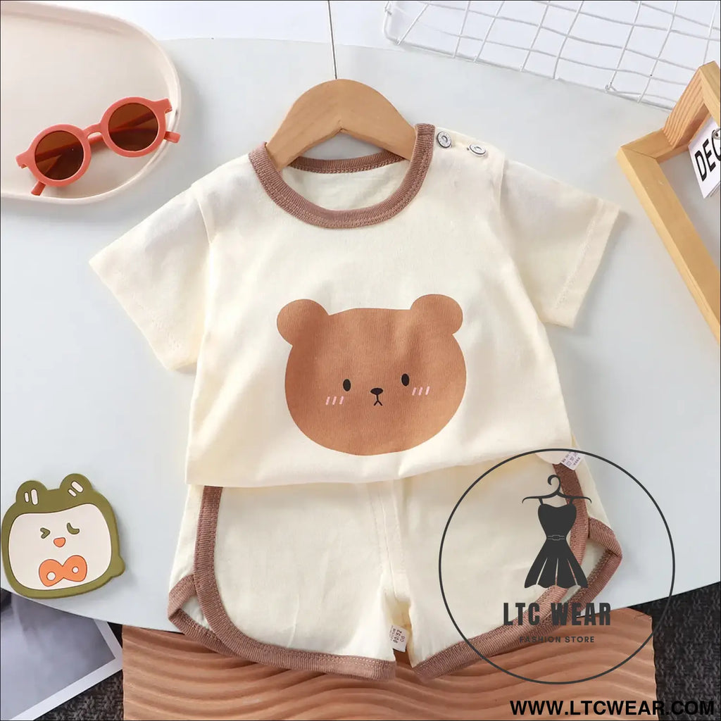 Adorable summer cotton cartoon kids’ t-shirt & shorts set - as picture 3 / 73 3-6m / china mainland