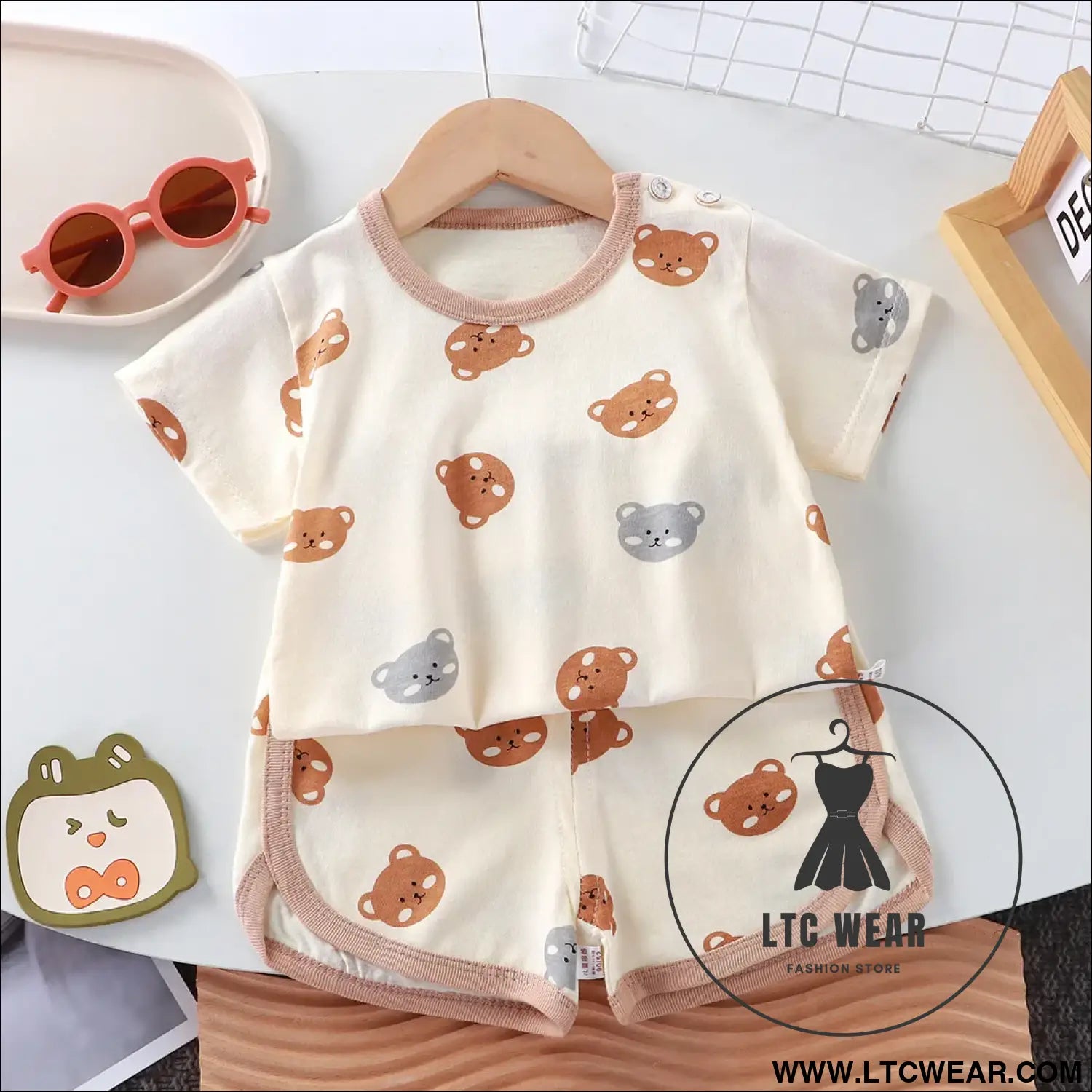 Adorable summer cotton cartoon kids’ t-shirt & shorts set - as picture 1 / 73 3-6m / china mainland