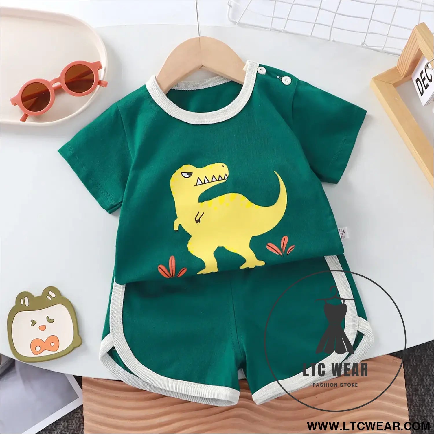 Adorable summer cotton cartoon kids’ t-shirt & shorts set - as picture / 73 3-6m / china mainland