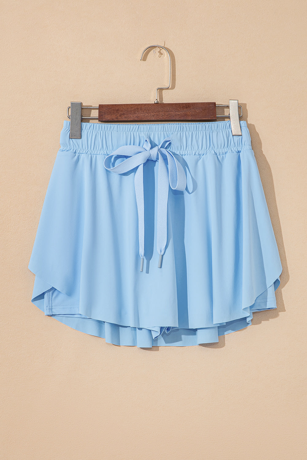 Black Drawstring High Waist Lined Tennis Skort
