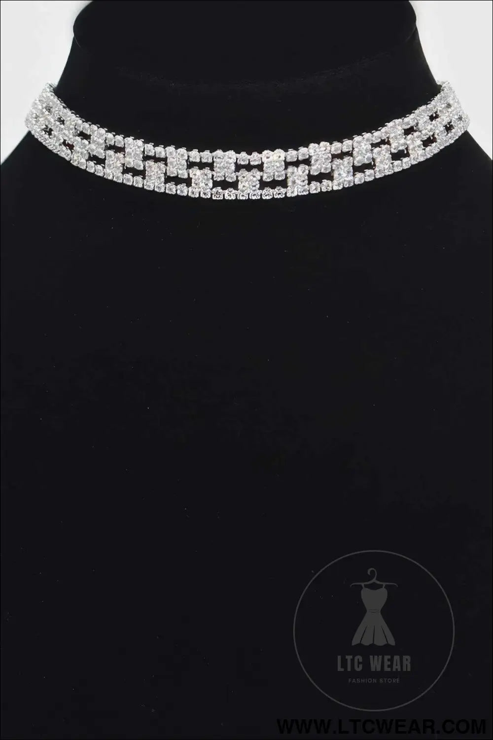 Aligned Rhinestone Choker