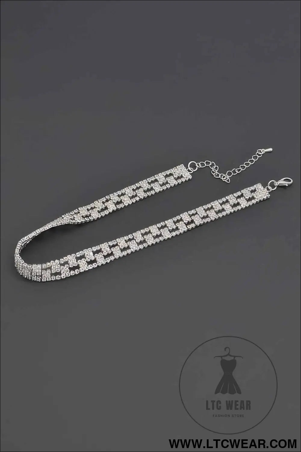 Aligned Rhinestone Choker