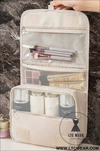 Apricot multi-functional make up organizer travel toiletry bag - apricot / one size / 95% polyester + 5% elastane