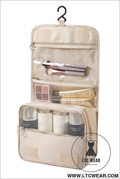 Apricot multi-functional make up organizer travel toiletry bag - apricot / one size / 95% polyester + 5% elastane