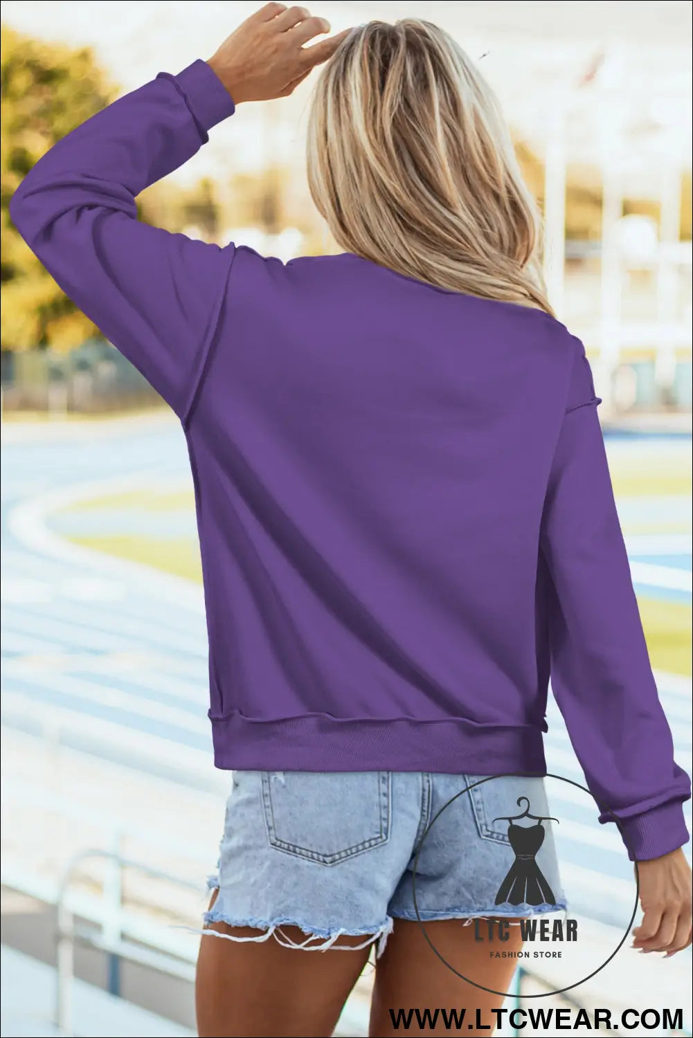 Apricot oversize drop shoulder reversible mock neck sweatshirt - sweatshirts & hoodies
