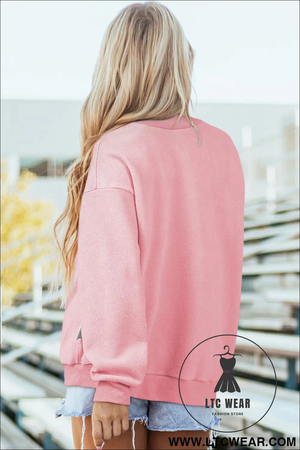 Apricot oversize drop shoulder reversible mock neck sweatshirt - sweatshirts & hoodies