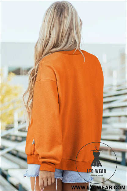 Apricot oversize drop shoulder reversible mock neck sweatshirt - sweatshirts & hoodies