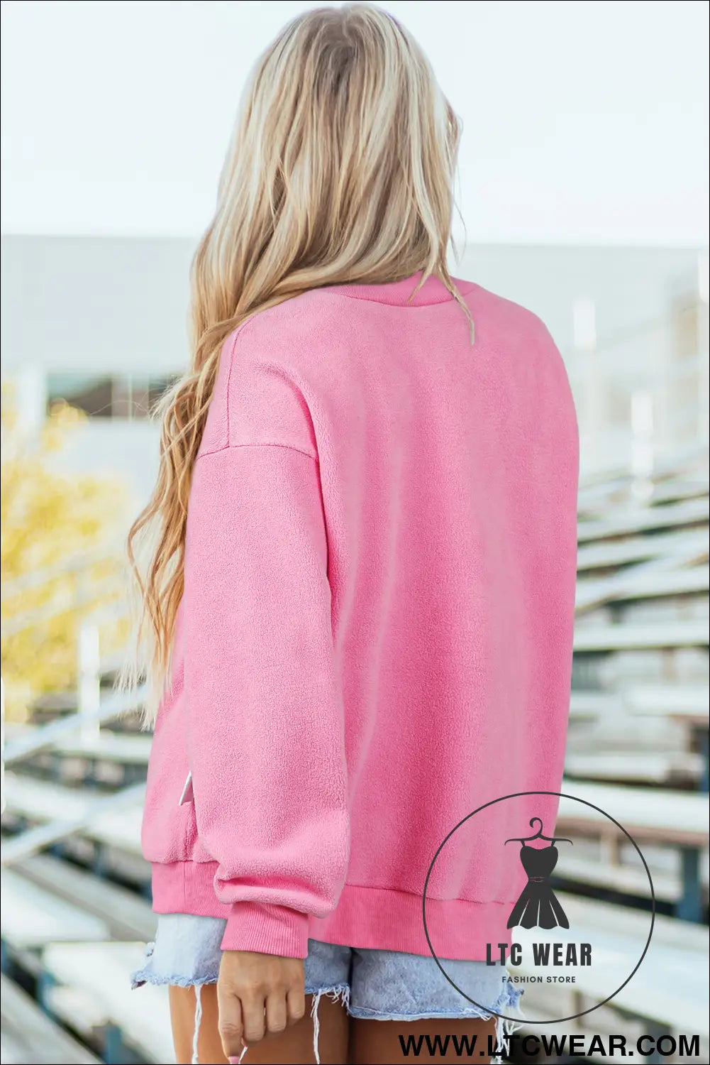 Apricot oversize drop shoulder reversible mock neck sweatshirt - sweatshirts & hoodies