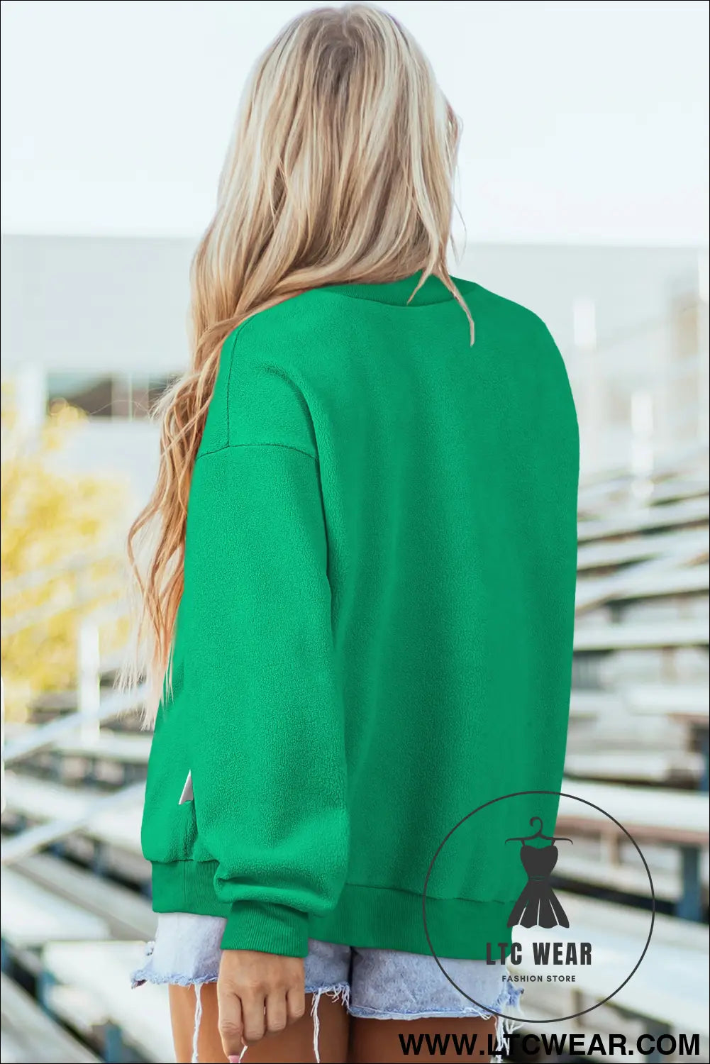 Apricot oversize drop shoulder reversible mock neck sweatshirt - sweatshirts & hoodies