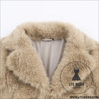 Artificial fur effect short jacket