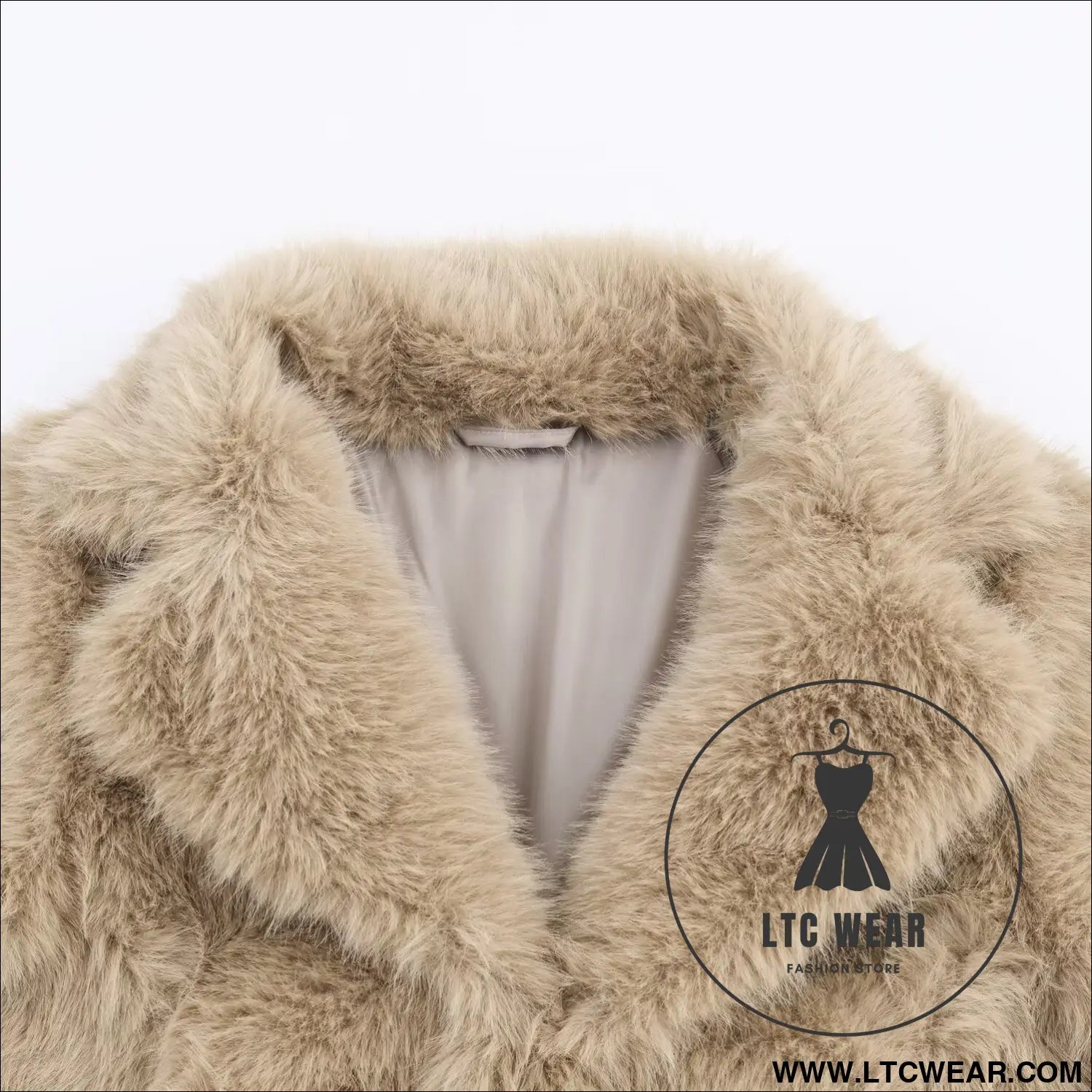 Artificial fur effect short jacket