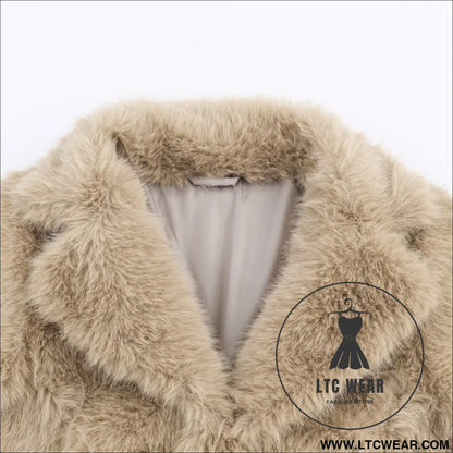 Artificial fur effect short jacket