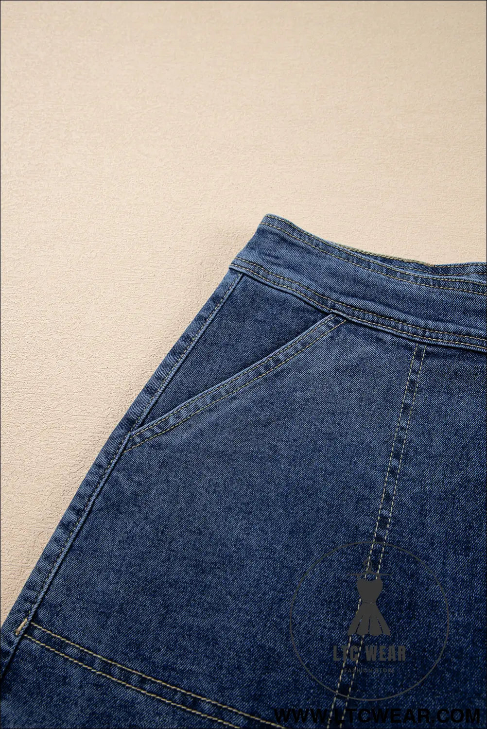 Ashleigh Blue Faux Wrapped Mini Denim Skort - L.T.C Wear Online Fashion Store
