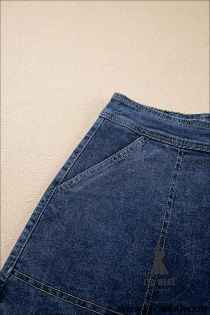 Ashleigh Blue Faux Wrapped Mini Denim Skort - L.T.C Wear Online Fashion Store