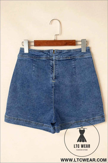 Ashleigh Blue Faux Wrapped Mini Denim Skort