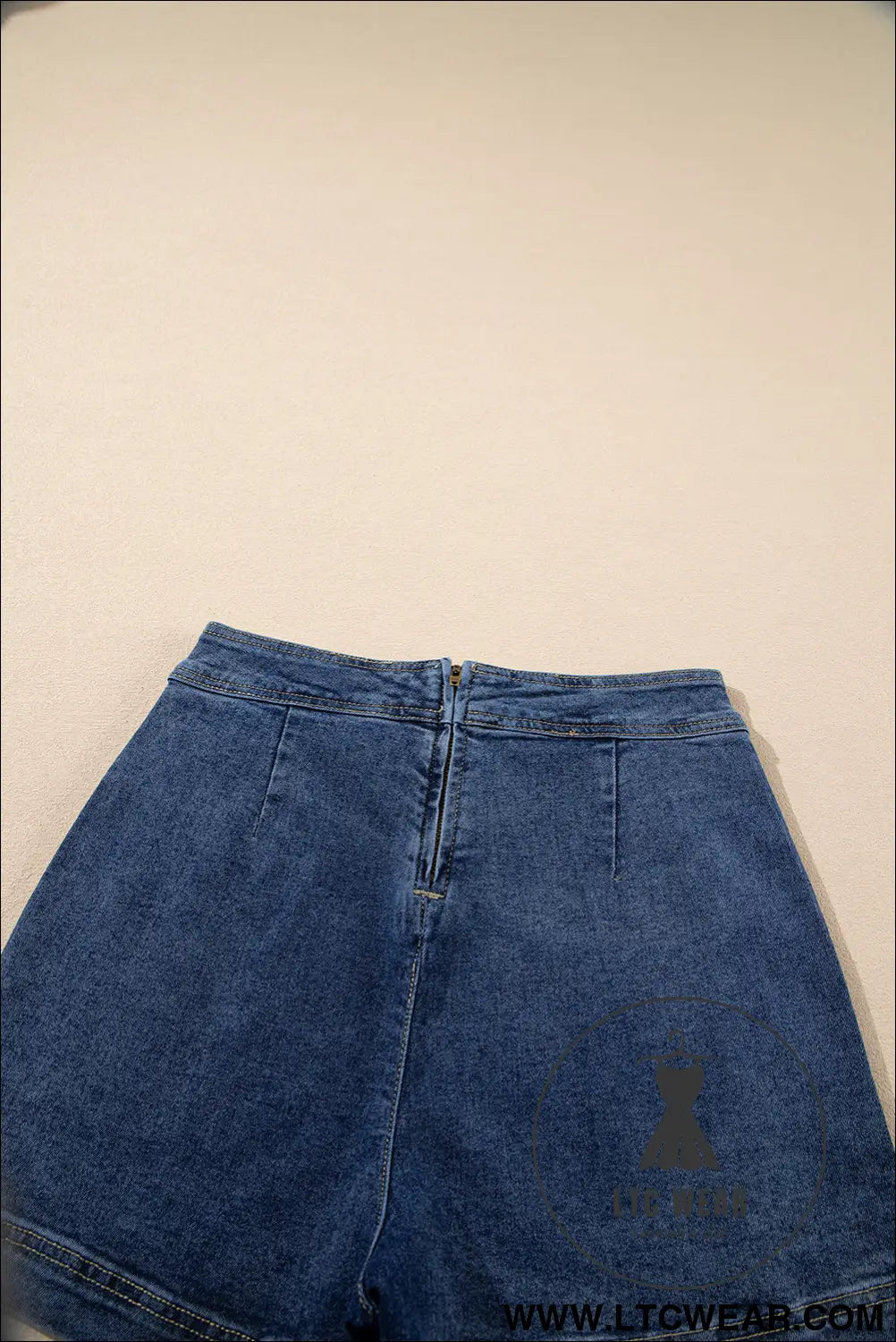 Ashleigh Blue Faux Wrapped Mini Denim Skort - L.T.C Wear Online Fashion Store