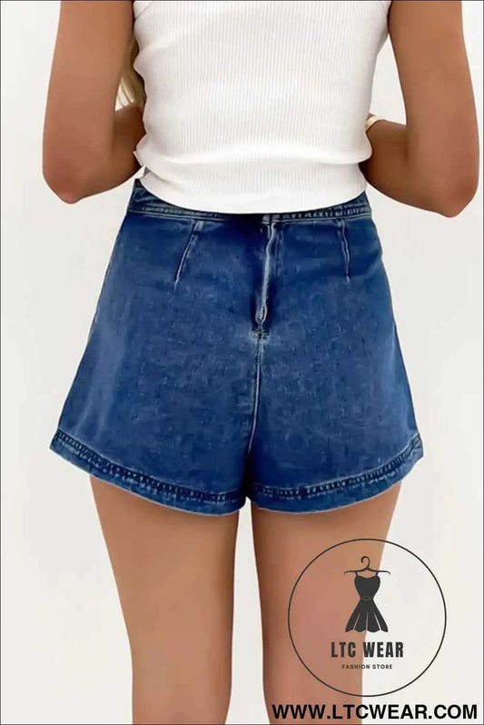 Ashleigh Blue Faux Wrapped Mini Denim Skort
