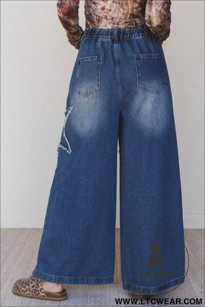Ashleigh Blue Star Decorated Wide Leg Jeans