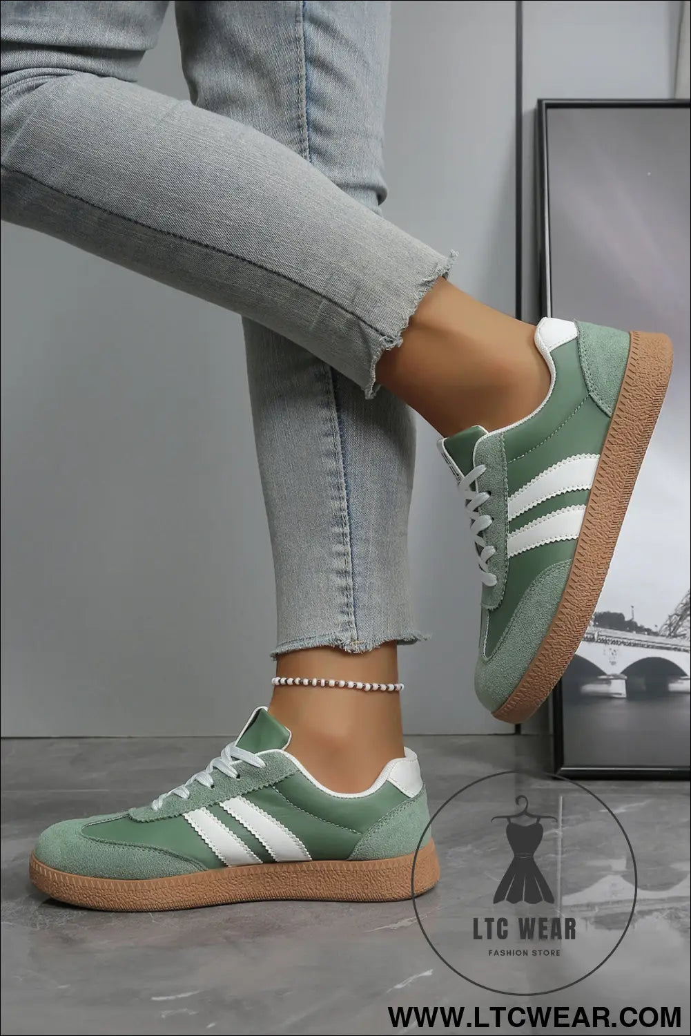Ashleigh Blue Varsity Color Block Patchwork PU Leather Lace Up Shoes - L.T.C Wear Online Fashion Store
