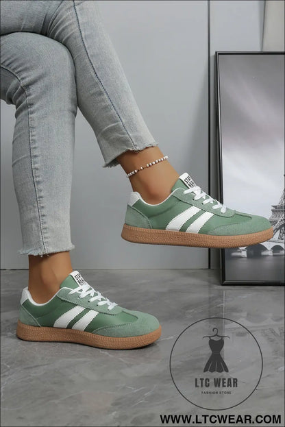Ashleigh Blue Varsity Color Block Patchwork PU Leather Lace Up Shoes - L.T.C Wear Online Fashion Store