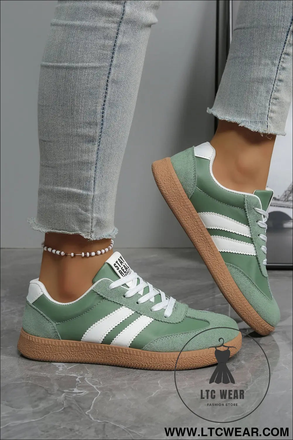 Ashleigh Blue Varsity Color Block Patchwork PU Leather Lace Up Shoes - L.T.C Wear Online Fashion Store