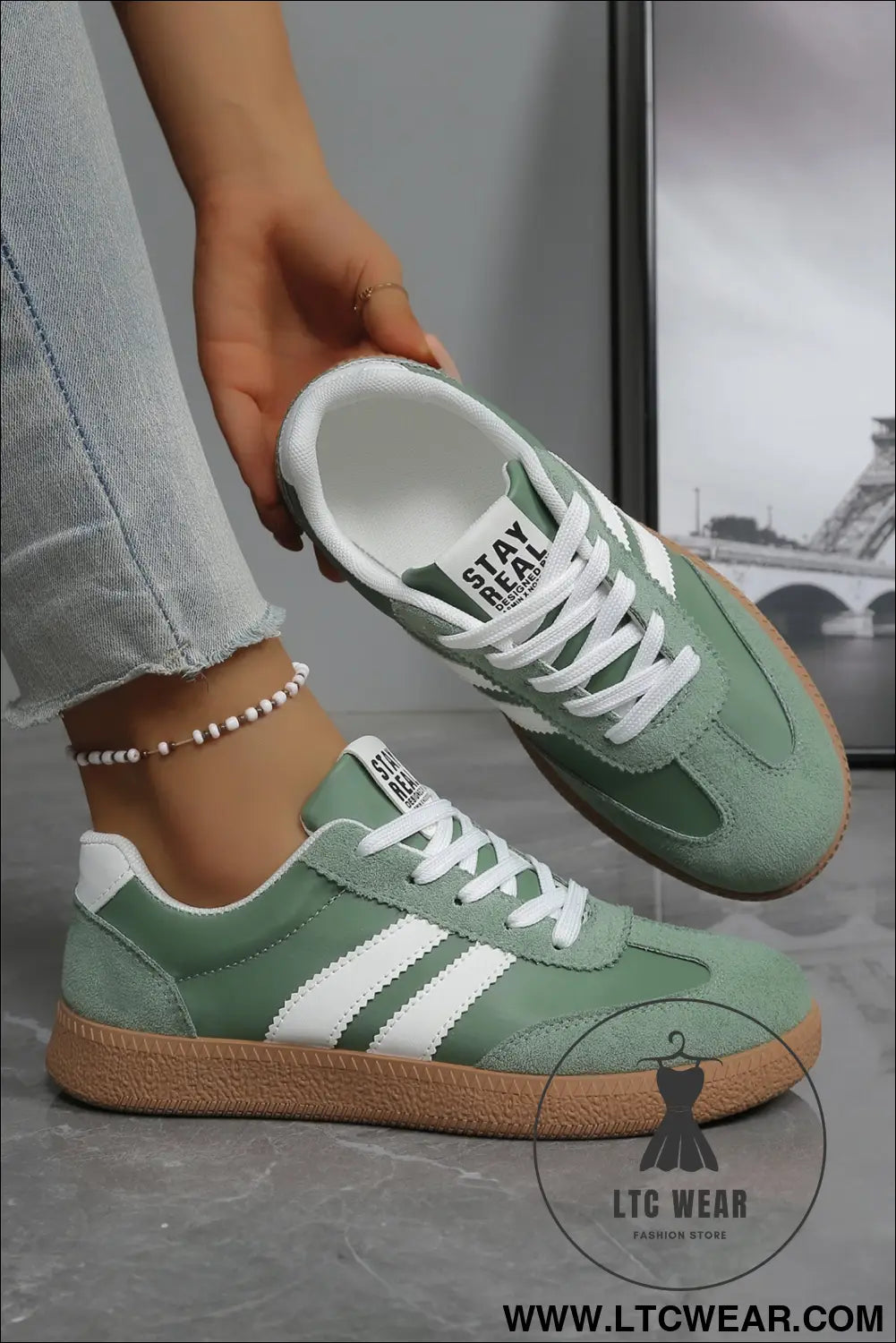 Ashleigh Blue Varsity Color Block Patchwork PU Leather Lace Up Shoes - L.T.C Wear Online Fashion Store
