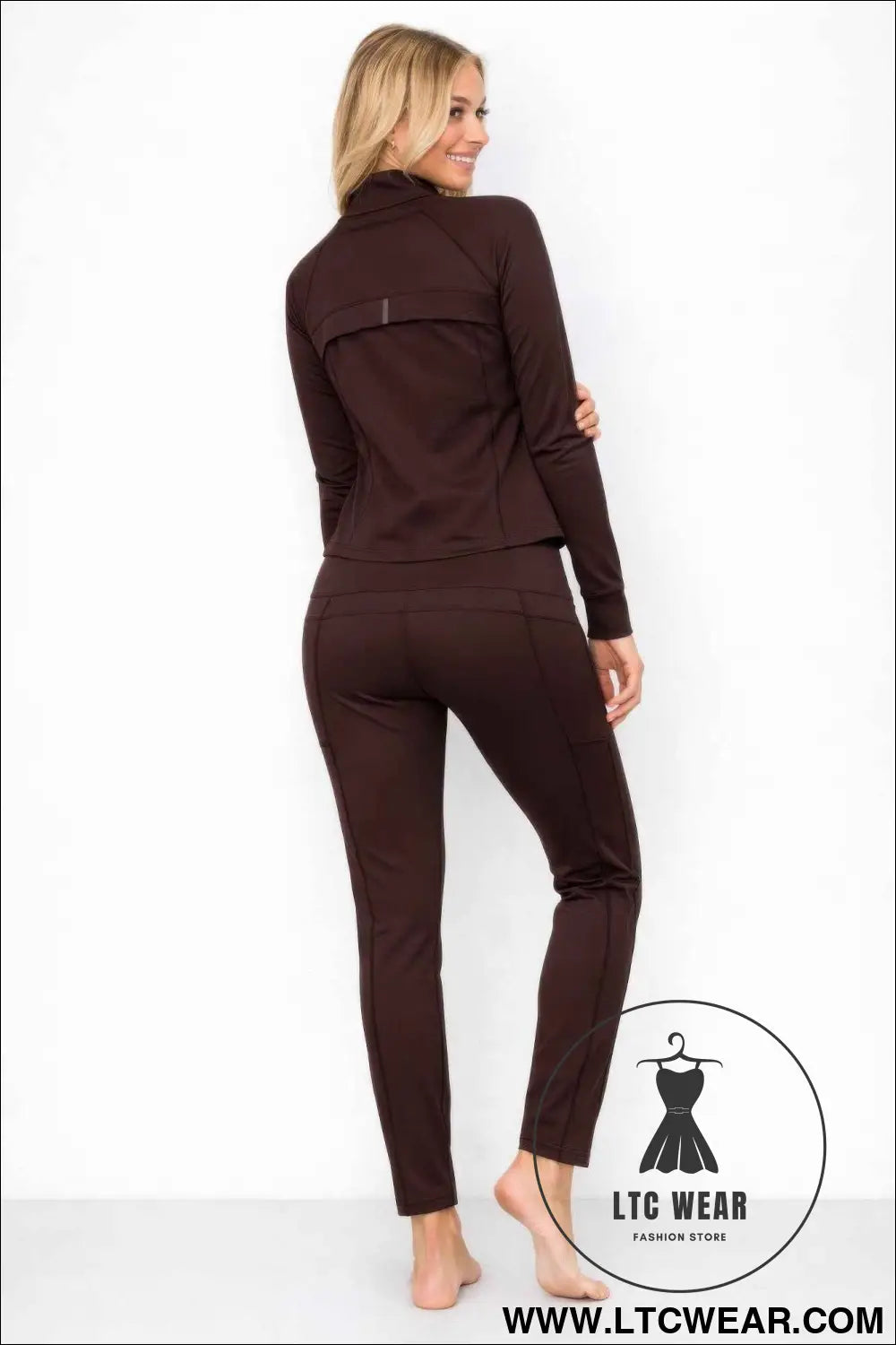 Athletic Workout Lounge Zip Up Jacket And Pant Set