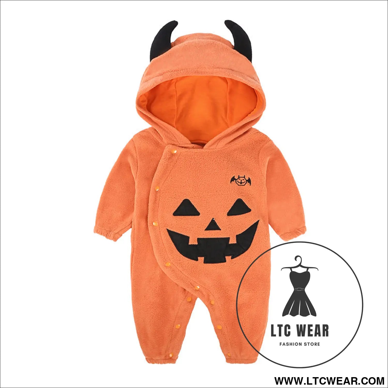 Autumn and winter clothes baby onesie baby halloween pumpkin hooded onesie baby performance clothes outing clothes