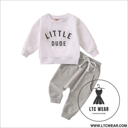 Autumn new boys’ letter printed long sleeve ha yi sports minimalist long pants two piece set
