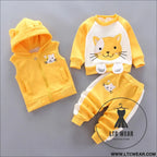 Autumn new children’s clothing autumn clothing plush bear three piece set korean children’s suit trend