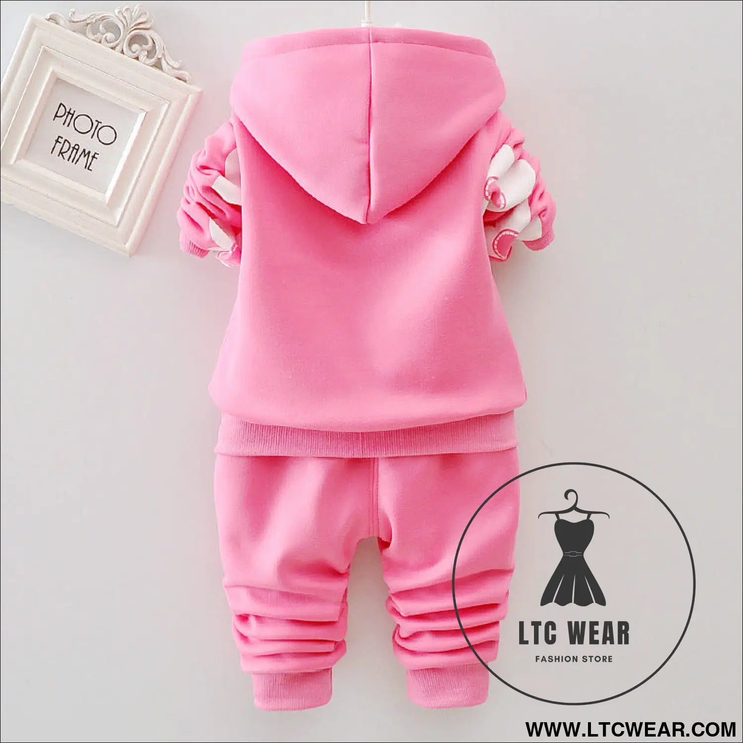 Autumn plus velvet set for girls’ outdoor wear three flower early winter clothing two-piece set for small