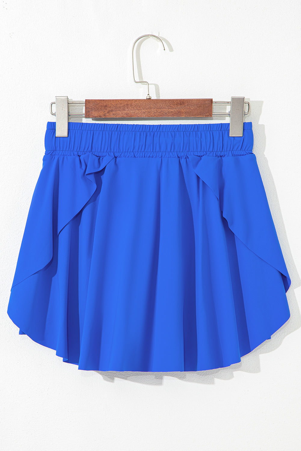Black Drawstring High Waist Lined Tennis Skort