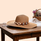 Boho Wide Brim Straw Hat Beach Travel Style