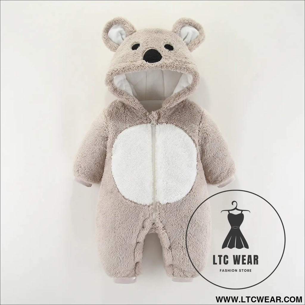 Baby clothes autumn and winter clothes one-piece thickened romper newborn cotton coat outing suit hugging clothes