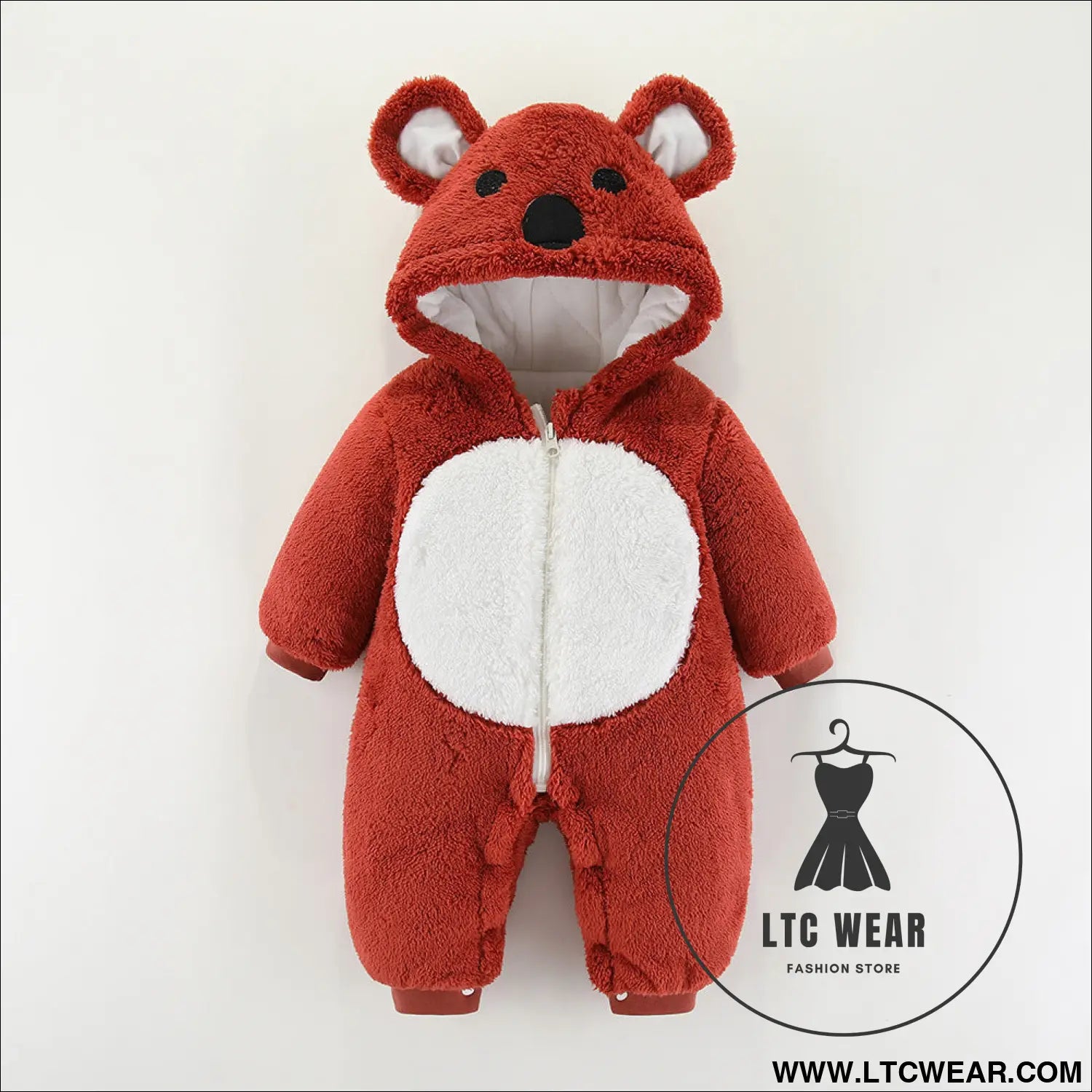 Baby clothes autumn and winter clothes one-piece thickened romper newborn cotton coat outing suit hugging clothes - red